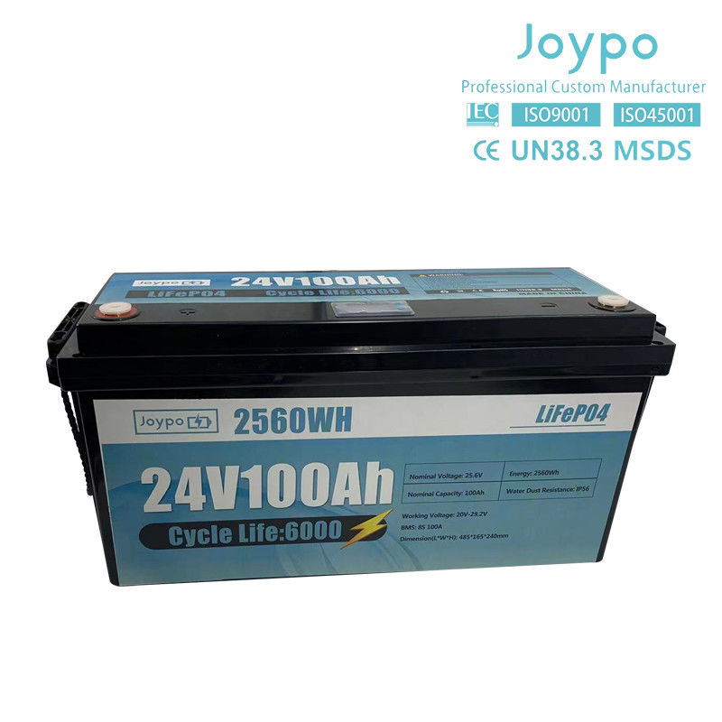 Smart BMS Long Life 24V 100Ah Lithium Ion Battery RV Camper Lifepo4 Battery Pack