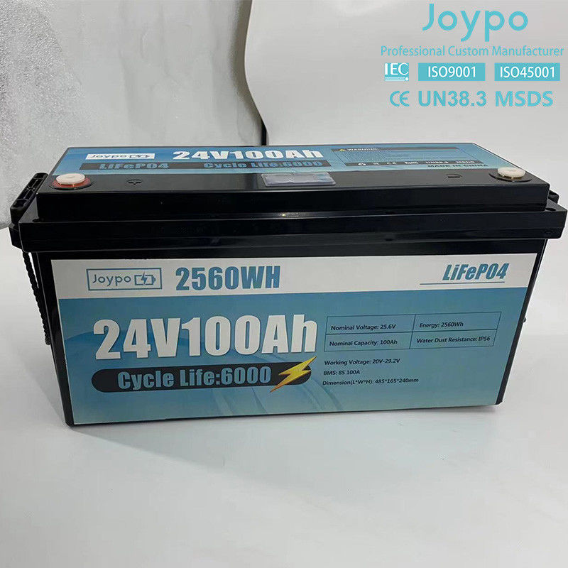 100Ah 200Ah Lithium Ion LiFePO4 Battery 24 Volt Deep Cycle Battery For RV Campers