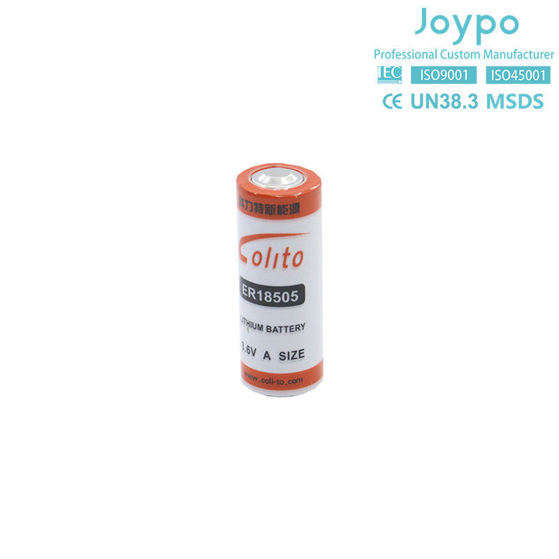 ER18505M Non Rechargeable Lithium Battery Cell 3.6V 3000mah High Energy Density Spiral Type