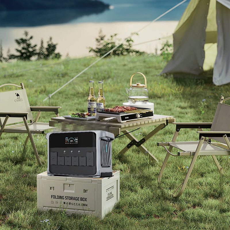 Indoor Outdoor 2160Wh LiFePO4 Lithium Cell Portable Solar Power Station with 2400W 4800W Capacity