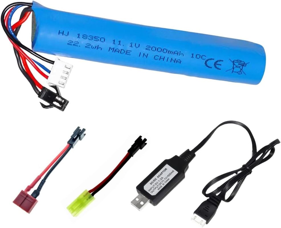 3S 11.1V 2000mAh Li-Ion Battery For Electric Water Gel Ball Blaster Toys Pistol